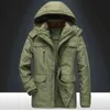 Giacche da uomo Invernali trapuntate con cappuccio Parka Outdoor New Fashion Fleece caldo e antivento Casual Solid Colo L220830