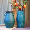 Vasi Zen Decorazioni per la casa cinese Vaso per urna in ceramica Decorazione per soggiorno Vaso idroponico per fiori secchi Interno