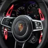 Red Aluminium Steering Paddle Paddle Extension Covering متوافق مع Porsche Cayenne Macan Panamera 911 Cayman Boxster 718199H