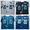 Vintage Detriot Pas Cher Hommes # 20 Barry Sanders Jersey Noir Bleu Blanc Lion Domicile Extérieur Cousu B.Sanders Football Maillots Chemises