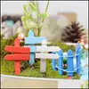 Decorazioni da giardino 50 Pz / lotto Legno Mini Mticolors Segnale stradale Figurine Ornamenti da giardino Artigianato Vaso da fiori Miniatura Micro Paesaggio Fai da te De Dhixe