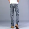 Mens Jeans Classic Style Business Casual Advanced Stretch Regular Fit Denim Trousers Gray Blue Pants Male 220831