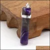 Anhänger Halsketten Naturstein Anhänger Zylinder Säule Reiki Heilung Chakra Rosenquarz Amethysten Punkt Pendo Charms Fo Dhseller2010 Dhnys