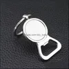 Keychains 10 Pcs/Lot Beer Bottle Opener Keychain Diy For 25Mm Glass Cabochon Keyrings Alloy Engravable Kitchen Tools Men Gif Lulubaby Dhzxi