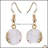 Charm Gold Plated Harts Druzy Drusy Round Charms örhängen Partihandel Kvinnor smycken för flickor Drop Delivery 2021 DHSeller2010 DHPQZ