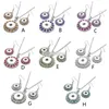 Oorbellen ketting Noosa Crystal Snap Button sieraden Set mini 18 mm ketting 12 mm oorbellen voor dames Bohemen cadeau drop levering 2021 DHP9V