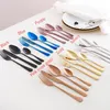 Flatware Sets Universal Thickened Simple Pure Color 430 Stainless Steel Tableware Knife Fork Spoon For Kitchen Dinnerware