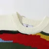 Sweaters voor heren oversized gebreide trui heren Harajuku vintage regenboog gestreepte patchwork jumper streetwear hiphop casual losse pullover unisex 220831