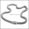 Chains 8-18Mm Wide Stainless Steel Cuban Miami Chain Necklaces Cz Zircon Box Lock Big Heavy Hip Hop Jewelry 437 Q2 Drop Deli Lulubaby Dhiha