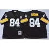 NCAA Football 83 Heath Miller Jersey 84 Antonio Brown 7 Ben Roethlisberger 43 Troy Polamalu 86 Hines Ward Franco Harris Black White