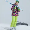 -30 درجة أطفال ملابس مجموعة الأولاد فتاة الأطفال على الجليد التزلج بدلة مقاومة للماء في الهواء الطلق سروال سروال ملابس ثلجية سن المراهقة Y2222F