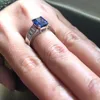 Anelli anelli di solitari anelli di nozze 14k oro bianco 3ct 3ct smeraldo taglio 7x9mm laboratorio creato in zaffiro con anello bianco 1ctw 220829