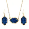 Серьги Ожерелье Drusy Druzy Collecle Serving Sergs Sergs Set Set Gold Sier Lating Glitter Choker для женщин доставки 2021 Наборы VI dhz8i