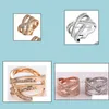 Anelli a fascia Anelli Beautifly Fasce in oro rosa Vestito 18K Diamond Engagement Sier Fashion Massonic Drop Delivery 2021 Jewelry Vipjewel Dhq9H