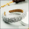 Hoofdbanden Nieuwe aankomst Beautif Sponge Hoofdband Densy Ereed Pure Color Design Artificial Pearls Luxe Women Hair Band 853 Q2 Drop Dhudq