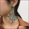 Dangle Lustre Grand Papillon Couleur Diamant Dangle Boucle D'oreille Exagération Baroque Boucles D'oreilles Vert Femmes Mode Fête Jewe Mjfashion Dhon5