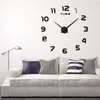 소형 거울 벽 시계 현대 디자인 3D 배경 Wallclock DIY 홈 거실 사무실 장식