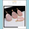 Pendant Necklaces Waterdrop Natural Healing Stone Pink Crystal Necklace Rose Quartz Chakras Pendant For Gift Jewelry Drop Delivery 20 Dhr4K