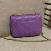 Top Tier 10A Diseñador de lujo Bolso cuadrado con solapa Mini cuero real Piel de cordero Clásico Esmalte negro Hebilla Monedero Bolsos colgantes acolchados Crossbody Hombro Caja de cadena dorada Bolsos