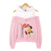 Sweats à capuche femme Ponyo sur la falaise sweat à capuche femme Anime film filles sweat femmes Kawaii pull hors épaule haut femmes-vêtements