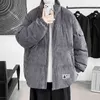 Herenjacks S-3XL plus maat lange mouwen corduroy winter oversized Korean streetwear parka mannelijke kleding xxxl l220830
