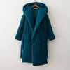 여자 다운 파카 스 여성 겨울 재킷 코트 세련된 두꺼운 따뜻한 보풀 긴 파카 여성 방수 외투 220830