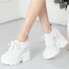Elbise Ayakkabı 2022 Kadın Dantel Geunine Deri Gizli Kama Yüksek Topuk Pompalar Kadın Yuvarlak Toe Platform Moda Spor ayakkabıları rahat