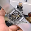 RRF 056 Ultima versione da uomo Watch giapponese Miyota Movimento automatico Crystal Crystal Trasparent Skeleton Dialtra trasparente cinghia di gomma Sport Eternity Orologi