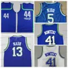 Jersey de basket-ball rétro 44 Pistol Pete Maravich Blue 41 Dirk Nowitzki Kidd Mens Cousued Jerseys