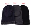 Autumn and winter outdoor Hats & Scarves Sets one-piece cold-proof knitted hat men's plus velvet thickened face-covering wool hat women