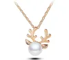 Weihnachtsschmuck, Perlenhirsch, niedliche Ohrringe mit Strass-Ohrsteckern, Elch-Halskettenschmuck