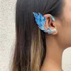 S3180 Fashion Jewelry Enamel Goldfish Tail Ear Cuff For Women Single Piece Elf Ear Hang Stud Earrings