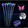 Party Decoration 35Cm Butterfly Luminescence Ponytail Girl Party Optical Fiber Noctilucent Hairpin Colorf Children Led T Homeindustry Dh4Ps