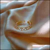 Trouwringen Korea-stijl holle hartvormige ringen voor vrouwen openen prachtige modering eenvoudige wijsvinger banket sieraden wid dhgz2