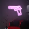 Fournitures de fête "GUN" Enseigne Au Néon Lumière Personnalisée Led Rose Maison Chambre Décoration Murale Ins Boutique Décor