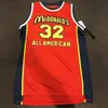 College WearmcDonald's All American Retro LeBron James #32 Red Retro Basketball Jersey Men Number Nume Name Name Jerseys