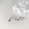 Серьги серебряные серебряные серебряные капли прозрачная кисточка для ушного зажима простые металлические элегантные дамы