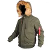 Männer Unten 2022 Baumwolle Winter Outdoor Dicke Warme Pelz Kapuze Kurze Bomber Jacke Parka Mantel Männer Casual Olivgrün schwarz