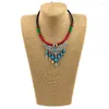 Choker Vintage Jewelry Handmade Necklace Ethnic Style Collier Beads Tassel Pendant Statement For Women