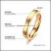 Wedding Rings Wedding Rings 4Mm Gold-Color Band Ring For Women Quality Stainless Steel Engagement 3601 Q2 Drop Delivery 2021 Jewelry B Dhrav