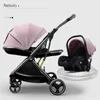 Poussettes Poussette bébé rapide et accessoires 2in1 Light Walk R High-land Pram Portable Carriage sur costume marque soft haut de gamme designer