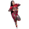 2022 Autumn Digital Panther Print Trainingspakken voor vrouwen lange mouwen vestigingslipper en casual slanke broek 2 -delige sets J2733