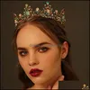 Tiaras Kristall Vintage Royal Queen König Tiaras und Kronen Männer/Frauen Festzug Abschlussball Diadem Haarschmuck Hochzeit Schmuck Acces Sexyhanz Dhynr