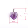 Natural Stone Necklace Jewelry Sets For Woman Amethysts Heart Pendant Earrings Bridal Wedding Set O9493