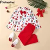 Özel Durumlar Prowow Kids Giyim Boy Noel Kıyafetleri Beyefendi Shirtred Pants Toddler Set 2023 Çocuk Kostüm 220830