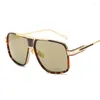 Sonnenbrille Vintage Metall Gradient Man Designer Sonnenbrillen Männlich Mode großer Rahmen Treiber Quadrat