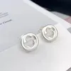 Stud Original Véritable 925 Sterling Silver Classics Style Rétro Haute Qualité Boucles D'oreilles Femmes Logo Glamour GGift