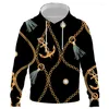 Männer Hoodies 3D Luxus Gold Kette Druck Männer Frauen Harajuku Hoodie Mode Sweatshirt Hip Hop Jungen Mädchen Vintage Sweatshirts