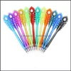 Stylos à gel 12 couleurs stylos cadeaux plume paon diamant stylo gel outils de peinture recharges 0,38 mm enfants pcs / ensemble Wj067 Drop Delivery 2021 Dhshn