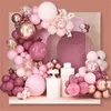 Party Decor Rose Red Balloon Arch Kit Pink Rose Gold Metallic Balloons for Women Bridal Wedding Bachelorette Birthday Supplies MJ0791